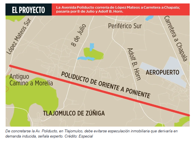 Mapa de avenida Poliducto