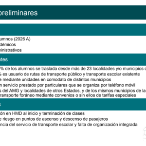 Datos preliminares del Transporte Escolar Intermunicipal del CUValles 